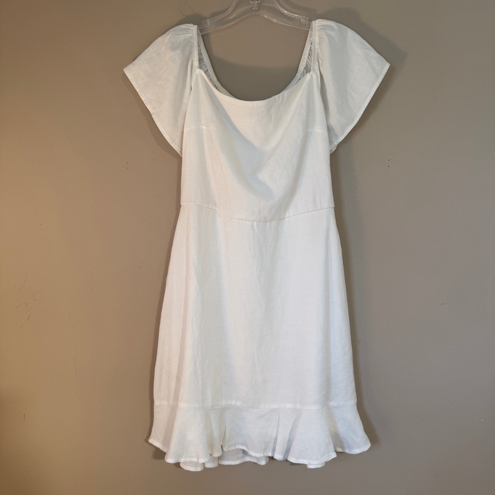 Altar’d State White Ruffle Dress Bride Bachelorette Bridal Medium Summer